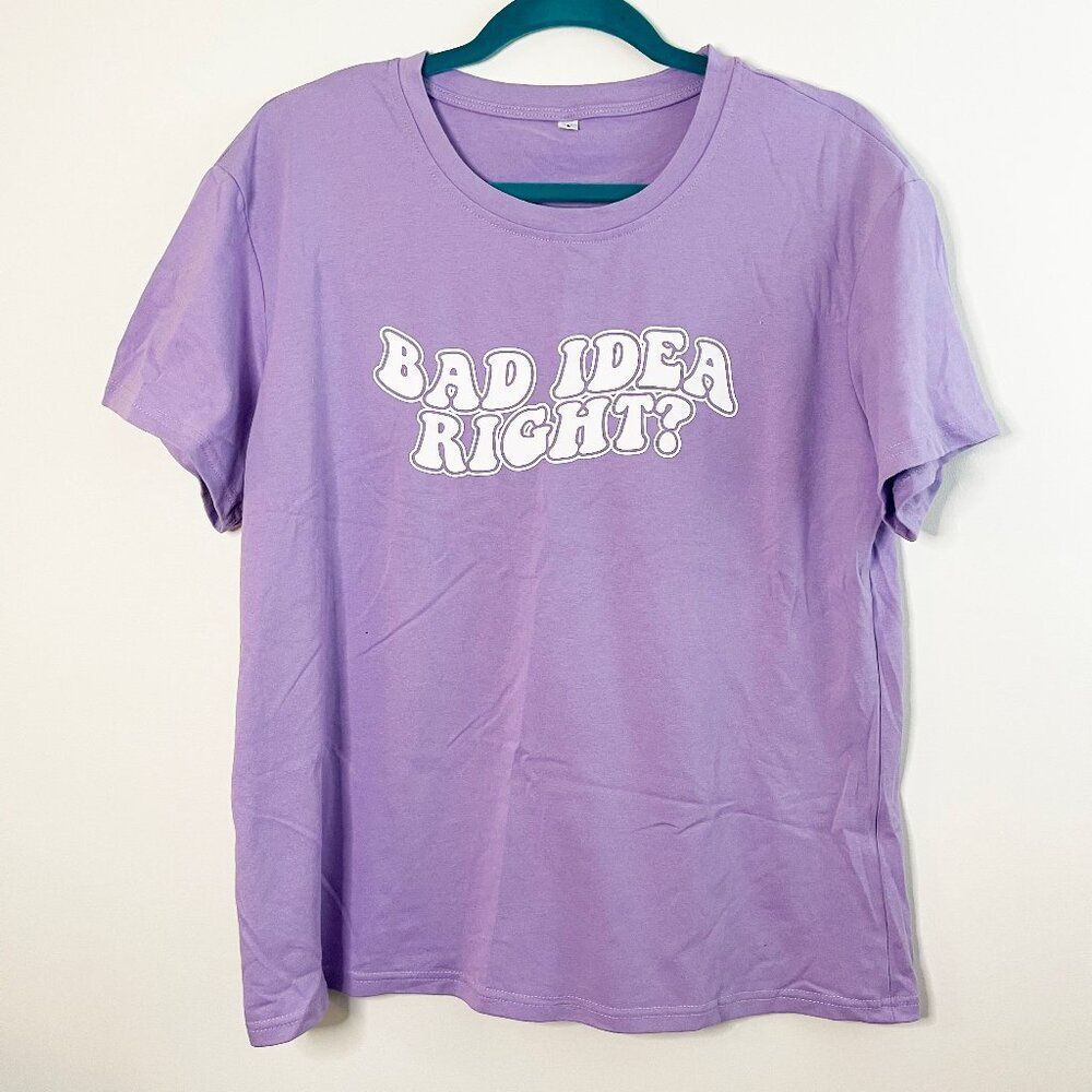 Olivia Rodrigo Purple Bad Idea Right T--Shirt Music Concert - Size Large